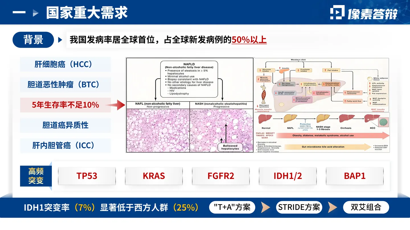 中国抗癌协会科技奖答辩PPT模板(肝胆分子研究)研究背景与核心问题
