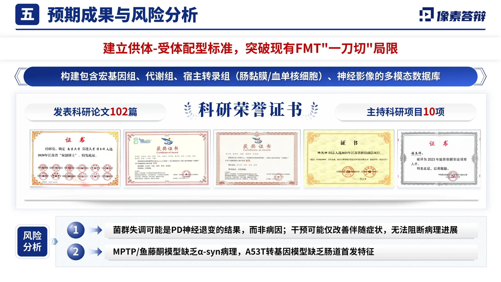 国家重点研发计划医学项目答辩PPT模板应用价值或支撑条件页参考